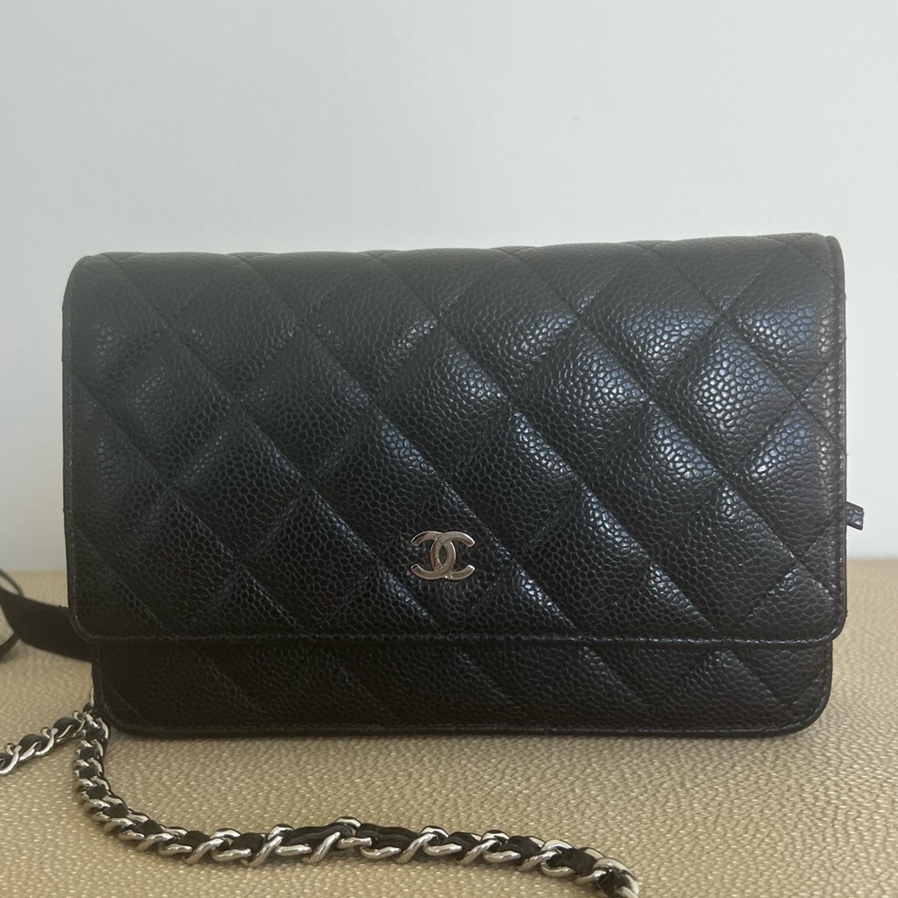 Chanel WOC black caviar leather with silver hardware